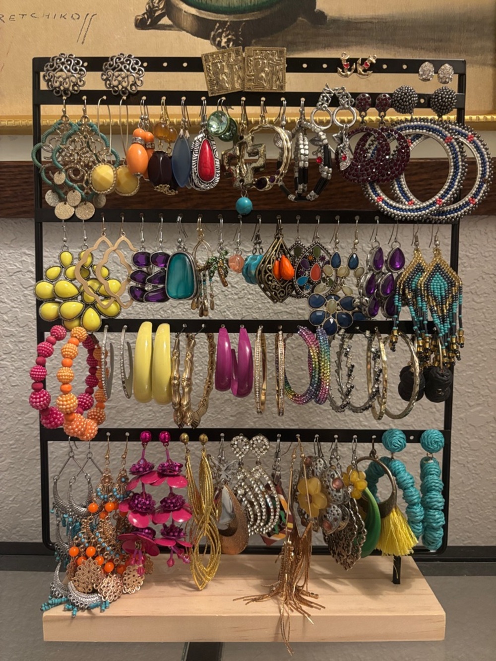 50+ Assorted Women's Fashion Earrings - Multi-Color Statement Set